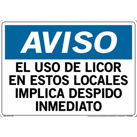 Vestil Vinyl Label Sign, 14-1/2" Height, 20-1/2" Width, Vinyl Label, Rectangle, Spanish SI-N-23-E-LB-011-S